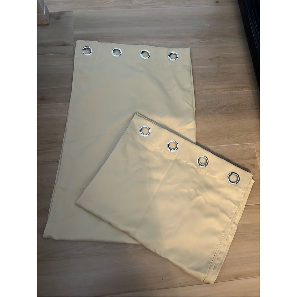 NEW Room Darkening 2 Panels 84”x52”W Tan Curtains